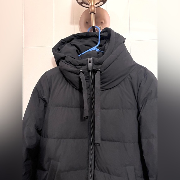Donna Karan New York Women’s Black Down Hooded Puffer Parka Jacket XS Designer - Picture 5 of 13